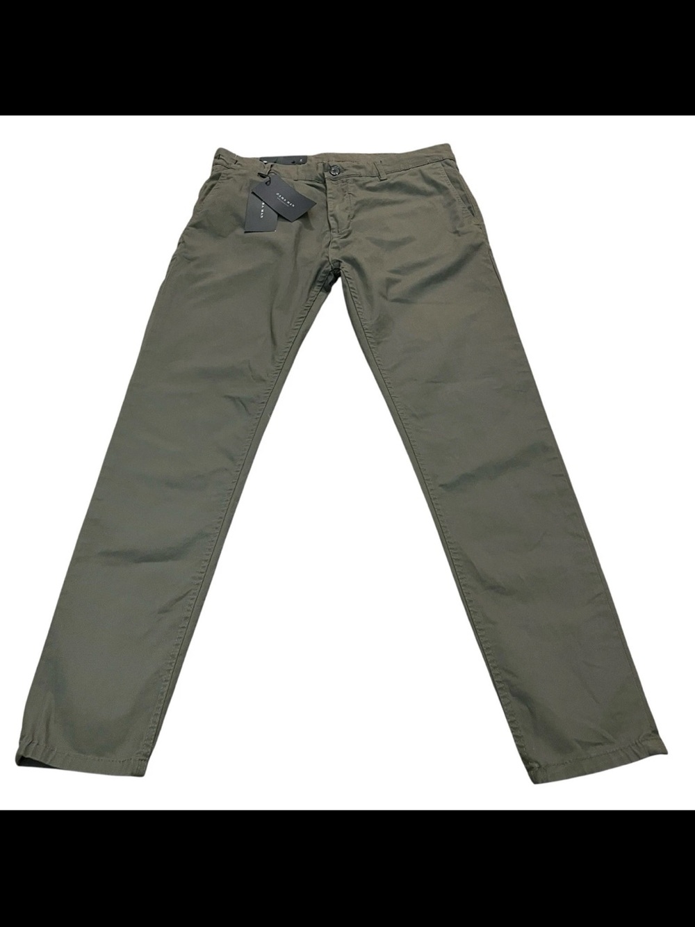 Men's ZARA Skinny Olive Green Casual Pants